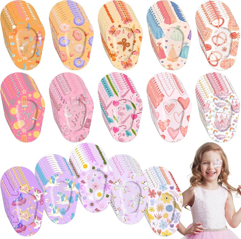 Jollidecor 135Pcs Eye Patches for Kids 15 Styles Adhesive Patches Bulk, Soft Breathable Amblyopia Lazy Eye Patches, Colorful Cute Cotton Adhesive Bandages 2.95x1.96 in Disposable Patches for Girls Toddler Adults - Image 1